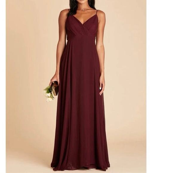 NWT Birdy Grey KAIA Chiffon Dress Formal Gown Bridesmaid Cabernet- Medium - Picture 1 of 5